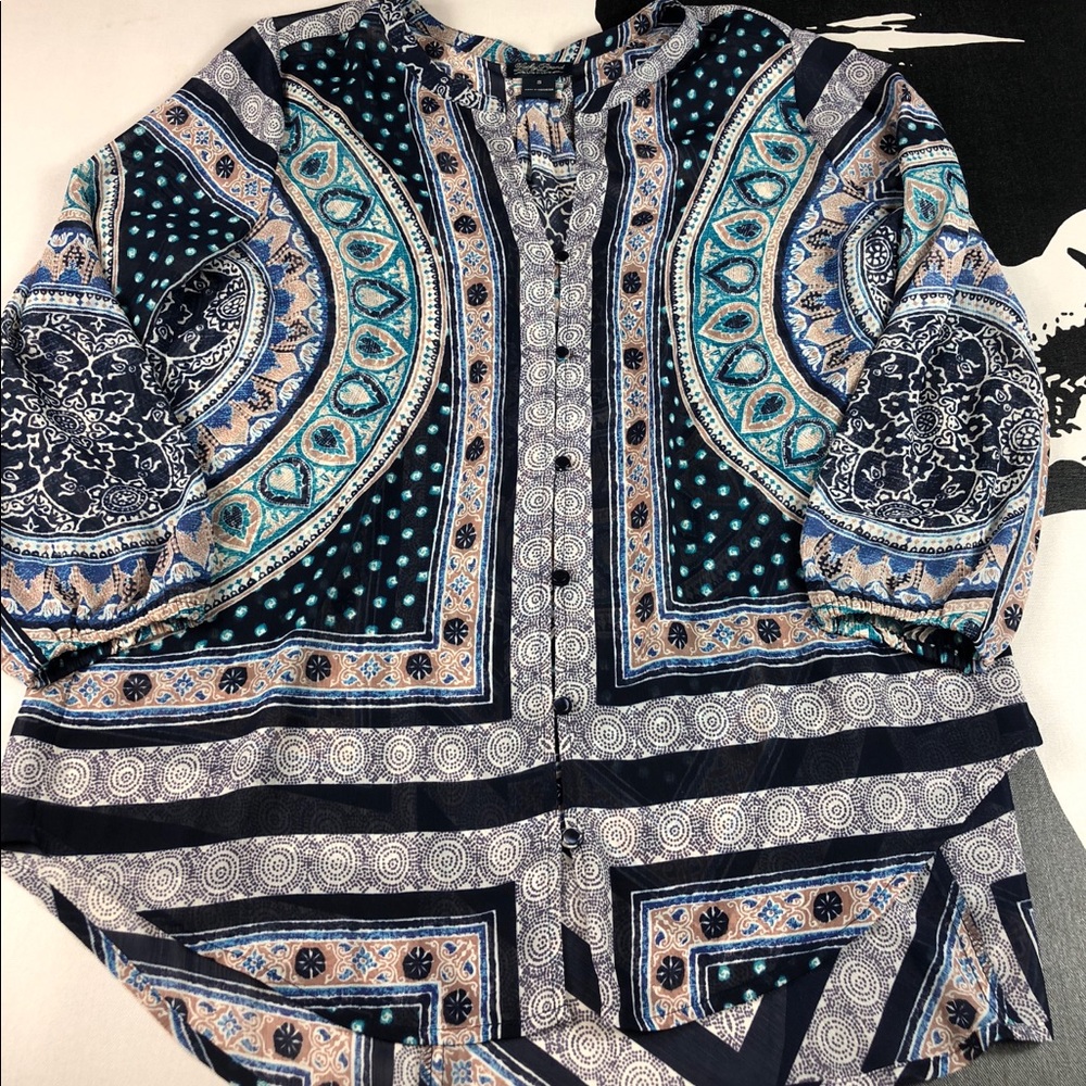 Lucky Brand Womens Blue Boho Tunic